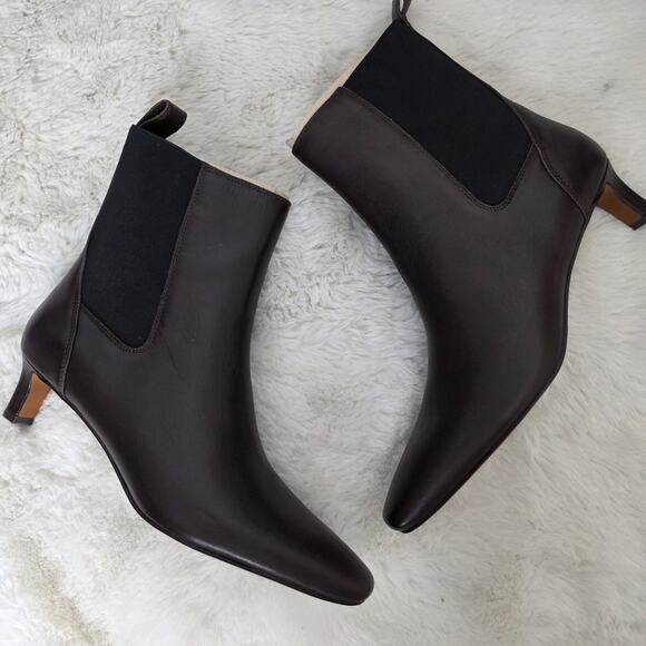 NEW Madewell The Dimes Chelsea Dark Brown Leather Ankle Booties Turkish Coffee 9 - Picture 11 of 12